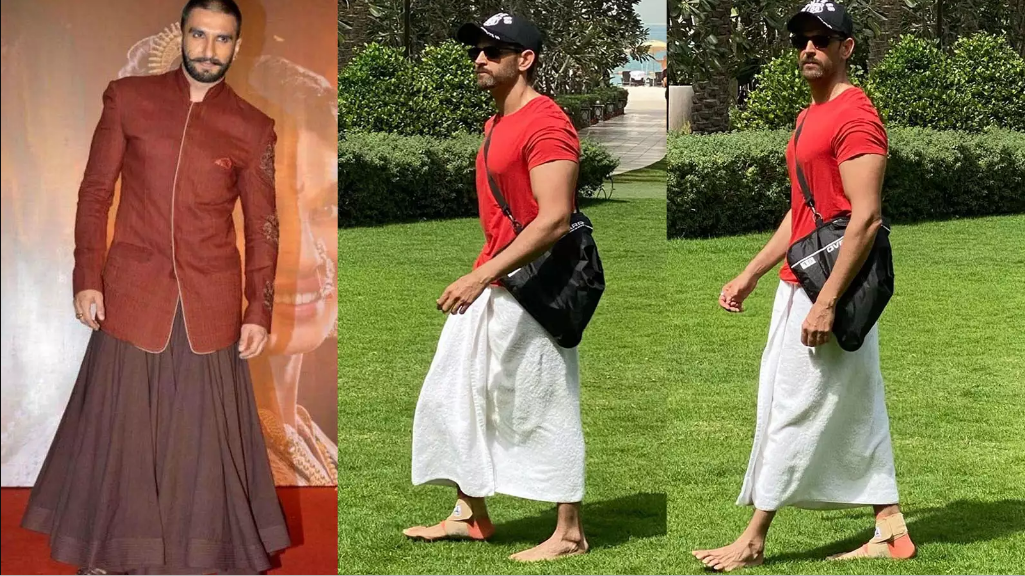 ‘Hrithik Roshan’ wear a lungi made of towel, Ranveer Singh commented strongly after seeing the photo!